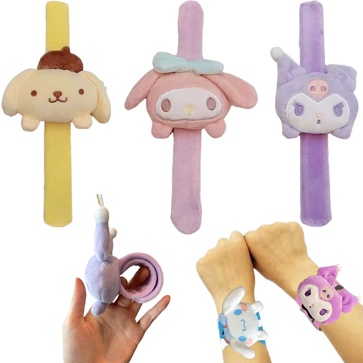 MINISO Kawaii Sanrio Cinnamoroll Kuromi плюшевые повязки для бицепса доспехи унисекс аниме