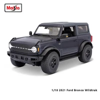 maisto 118 2021 ford bronco wildtrak navy blue brand alloy car model static die casting model collection gift toy gift