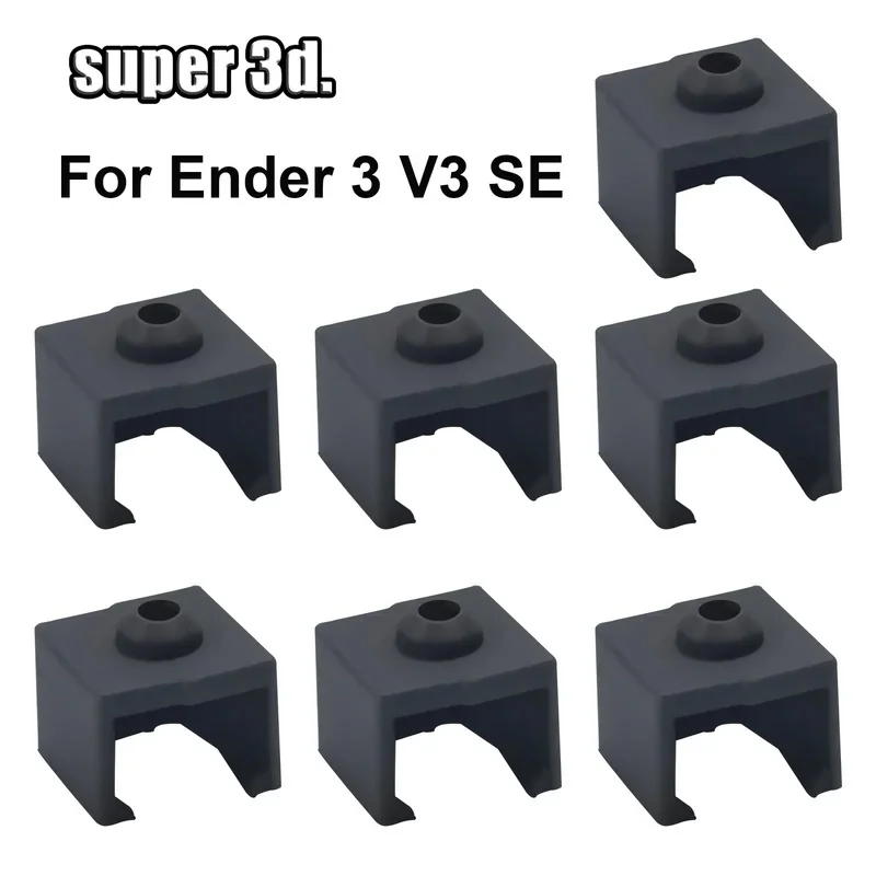 Фото Для Creality Ender3 V3 SE: Набор силиконовых чехлов для плотного прилегания к нагревательному блоку, устойчивых к высоким температурам, запчасти для 3D-принтера. №1