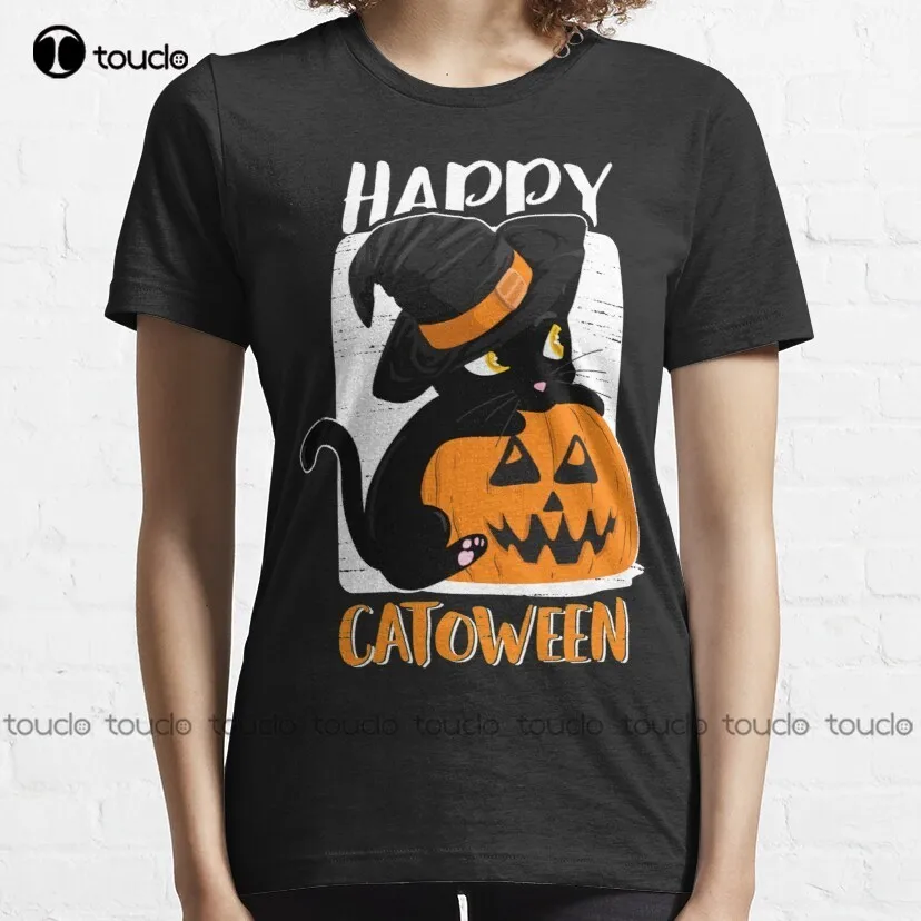 

Halloween 2021 Happy Cat O Ween Kitten With Pumpkin T-Shirt T Shirts For Men Graphic Custom Aldult Teen Unisex Xxs-5Xl Tshirt
