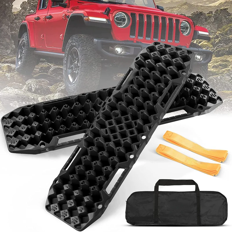 Recovery Traction Boards BuiltIn Jack Base Offroad Track Bentable 120 Load Capacity 10 Tons Contour Ramp Double-Edged