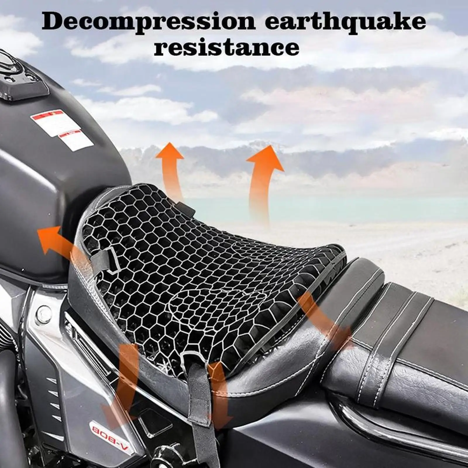 

3D Comfort Air Seat Cushion Cover Motorcycle Seat Cover Motorbike Air Pad Cover Shock Absorption Decompression Saddles