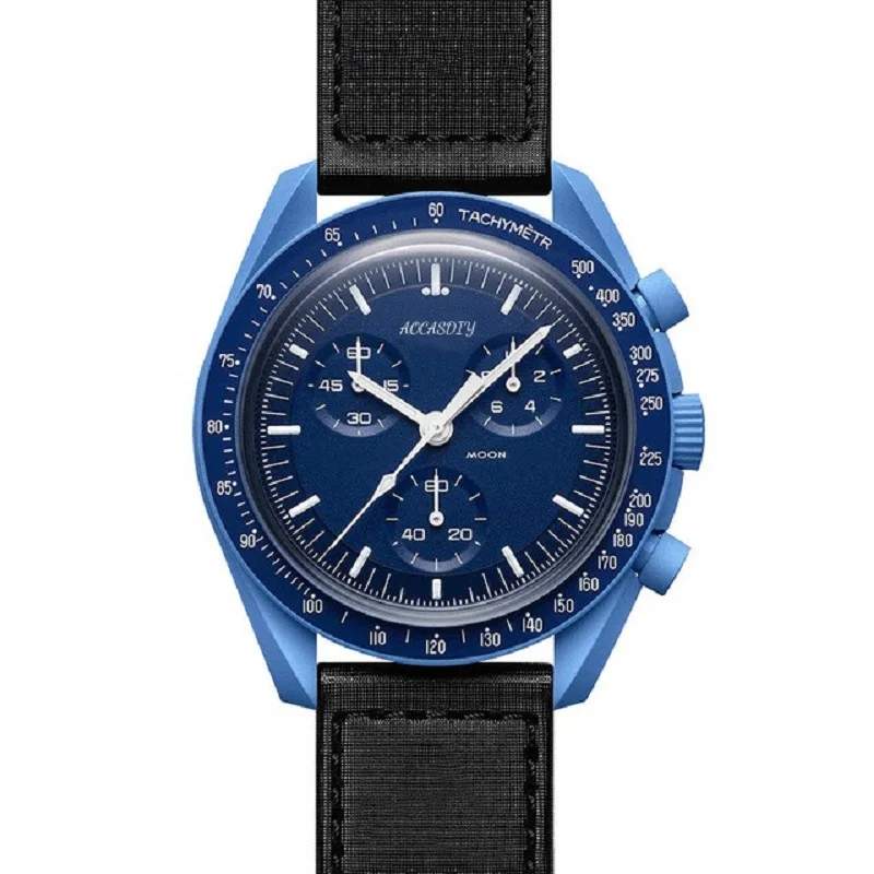 Popular Co-Branded Watches Moon Watch Male Luxury Couple Nylon Mercury James Master Mission Saturn Planet Watch Timing AAA Clock