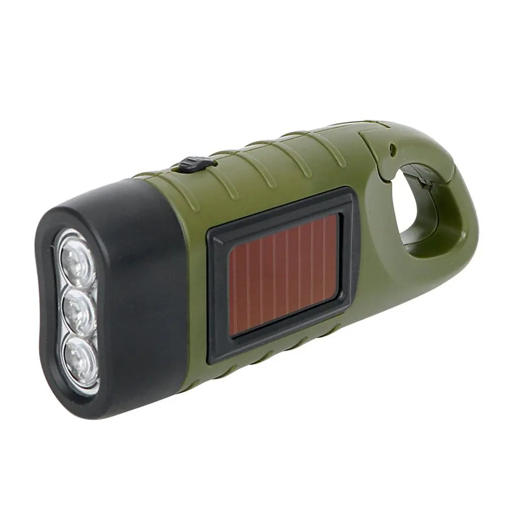 

LED Flashlight Emergency Hand Crank Dynamo Solar Flashlight Energy Saving Torch Lantern for Outdoor Camping Mountaineering