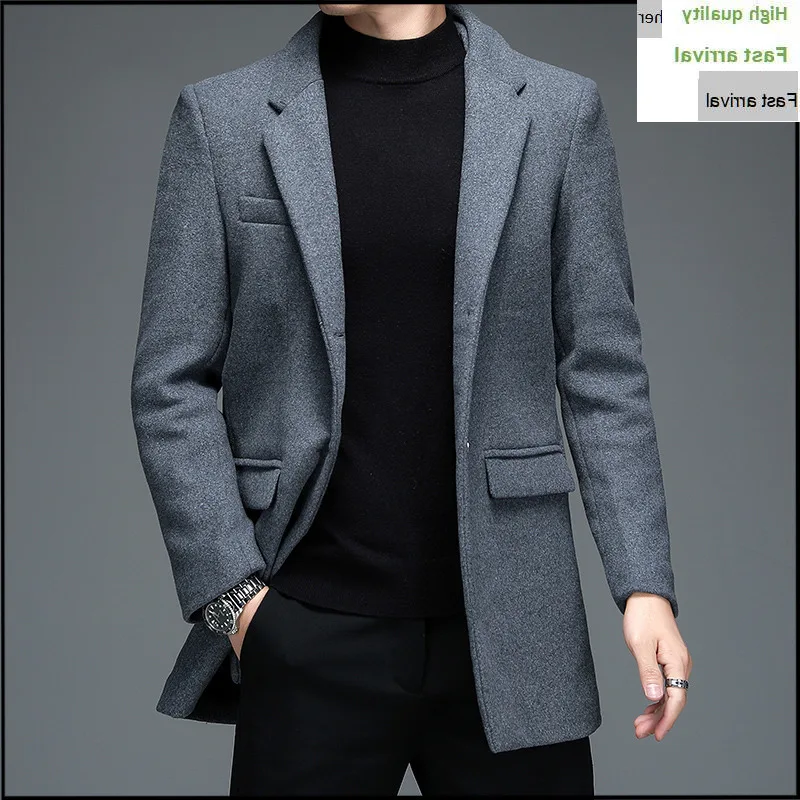 Fashion New 2023 Wool&Blends Men's jacket Vintage Style Business Casual Winter&Fall Coats Male Solid Classic Overcoat