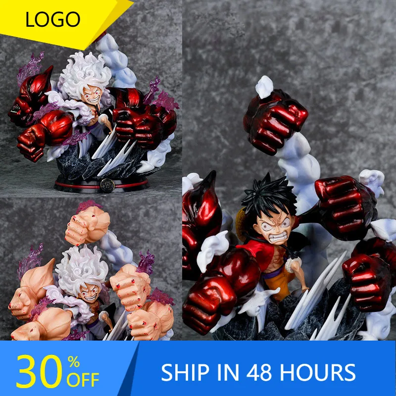 

16.5cm One Piece Anime Figures Monkey D Luffy 5 Gear Nika Lufffy Sun God Tricolor Many Fist Statue Action Figure Model Gift Toys