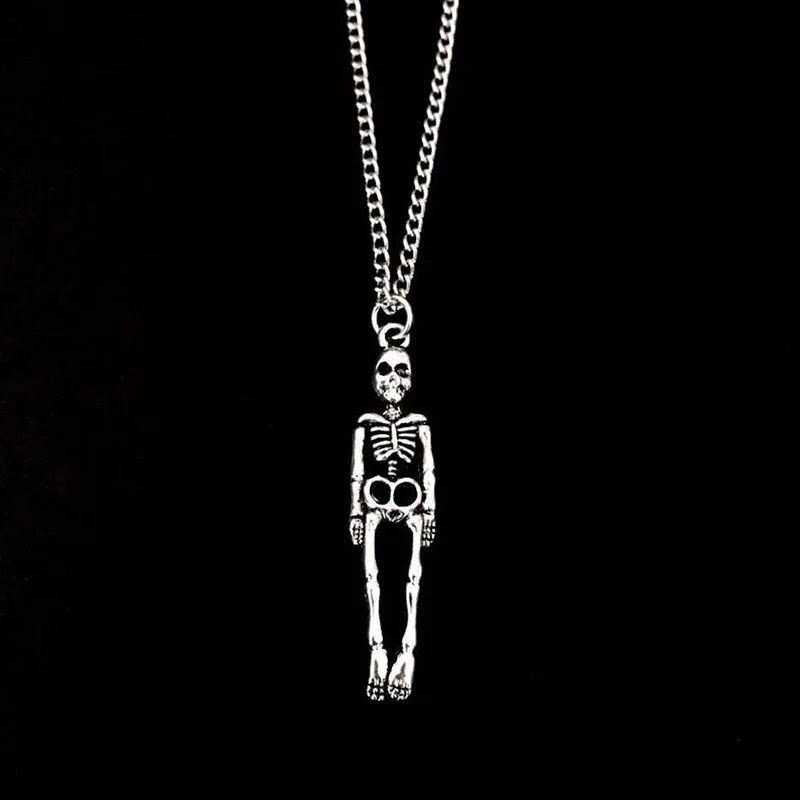 

Skeleton man skeleton pendant long hipster man vintage sweater chain couple necklace hip hop woman personality