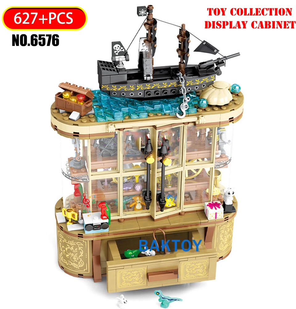 

Street View Toy Cabinet with Characters Building Blocks Toys Storage Movie Bricks Set Toys Collection Showcase SY6576