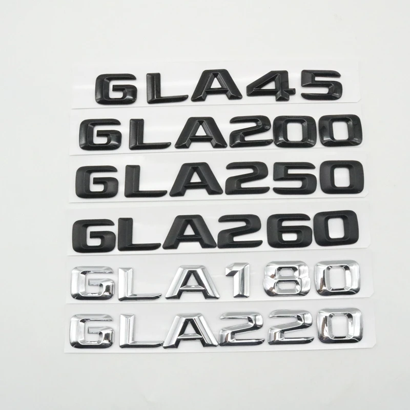 

Glossy Black Number Letters Emblem Tail Logo For Mercedes Benz GLA-CLASS X156 GLA45 GLA180 GLA250 GLA260 GLA200 GLA220