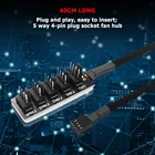 40 см, от 1 до 5 4-контактный вентилятор Molex TX4 PWM, центральный процессор, чехол для компьютера, сетевой охладитель, разветвитель питания, внешний адаптер