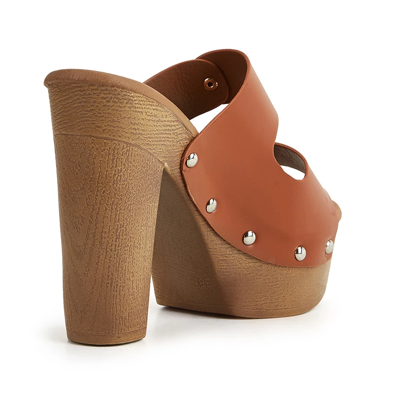 Туфли женские в стиле панк/готика сандалии на платформе с заклепками высокий
