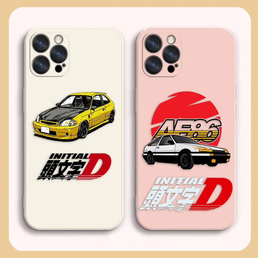 

Case For iPhone 14 13 12 11 Pro XS Max Mini X XR SE 7 8 6 6S Plus Colour Simple Liquid Silicone Case Japanese Anime Initial D