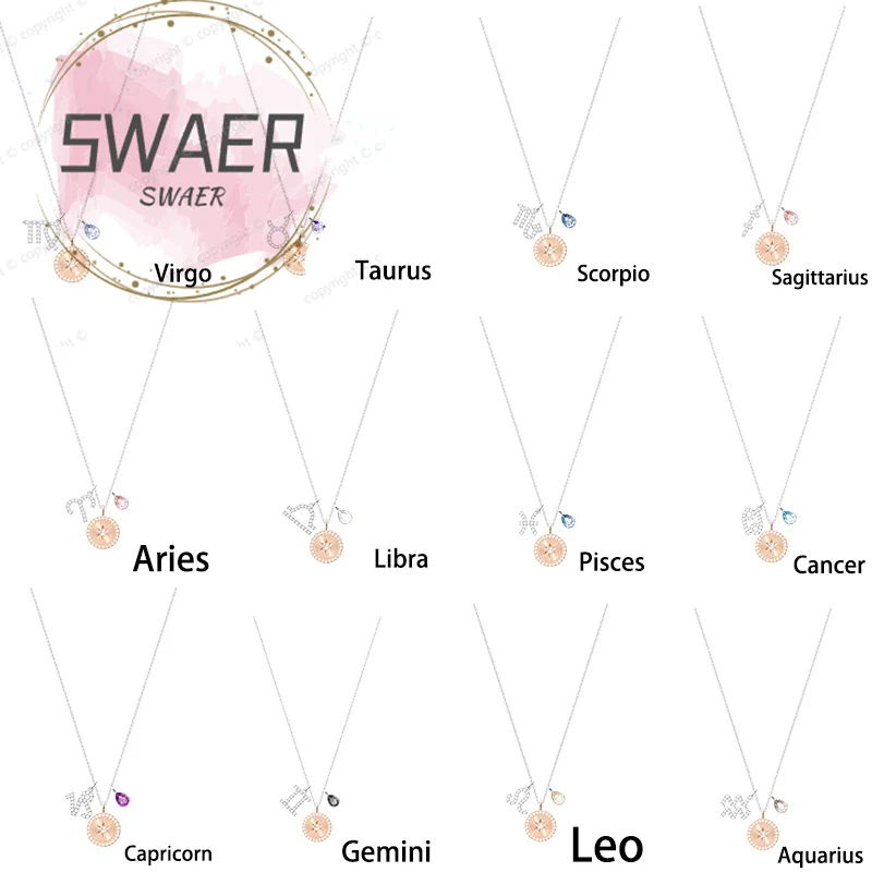 

Swars Christmas gifts for new year 2022 Trends Women's jewelry store austrian crystal Jewelry Constellation Faith Necklace