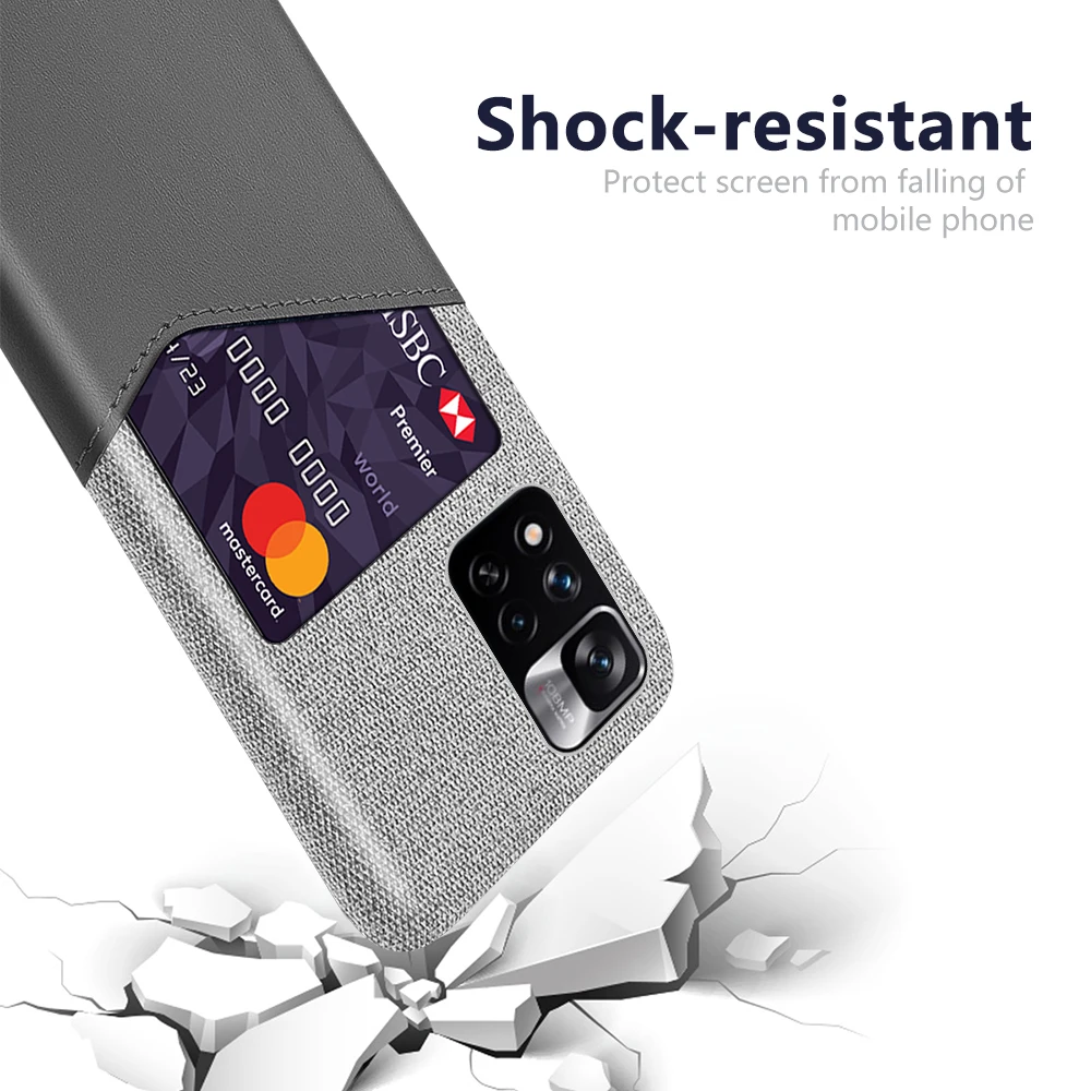 

Redmi Note11 Pro Case Credit Card Case Soft Cloth Fabric Case For Xiaomi Redmi Note 11 Pro 10 9 9s 9T Mi 10T 11 Lite 11T Poco F3