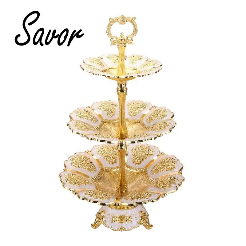 

Cake Stand European Style 3 Tier Pastry Cupcake Fruit Plate Serving Dessert Holder Wedding Party Home Decor