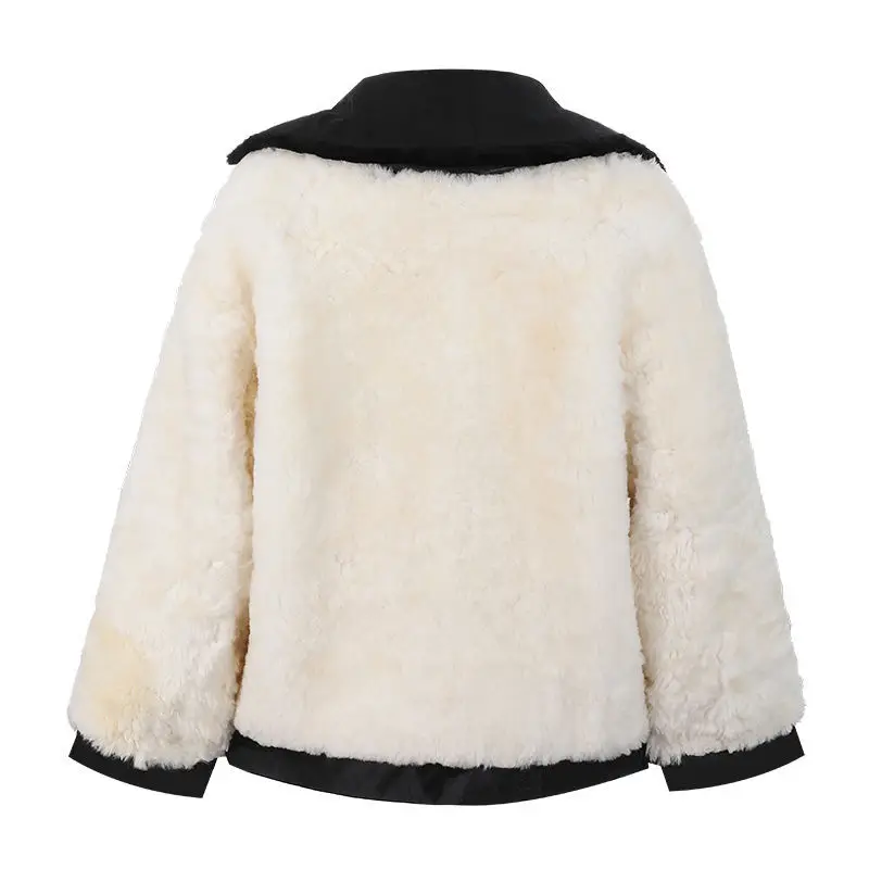 Mens Coat Sheep Fur Jacket Wool Cotton-padded Jacket Thickened Northeast Whole Leather Cotton-padded Overcoat