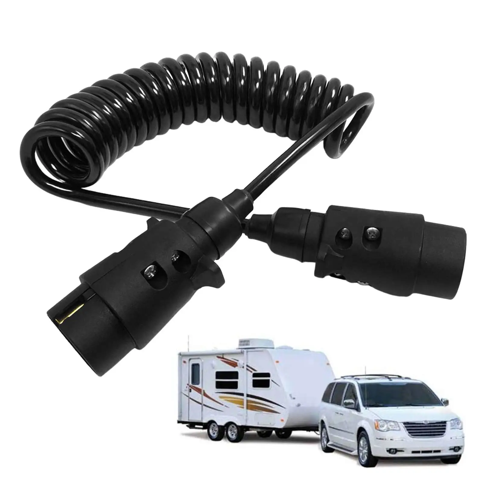 

7 Pin Extension Adapter Cable Trailer Towing Socket Plug Board Wire Connectors Waterproof Plug Adapters Auto Truck Accessories