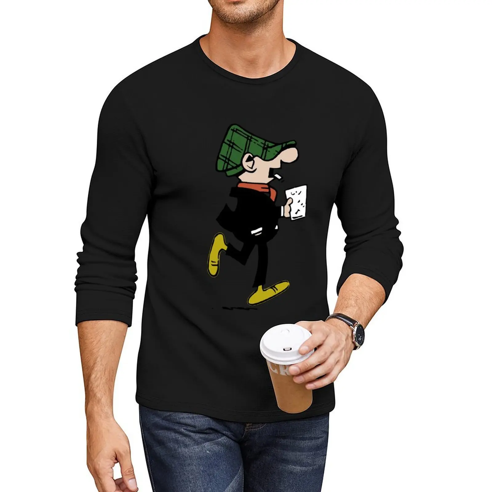 Фото Длинная футболка Andy Capp Off Down Pub, футболки для мальчиков, быстросохнущая футболка, быстросохнущая футболка, топы, футболки для мужчин, хлопок №1