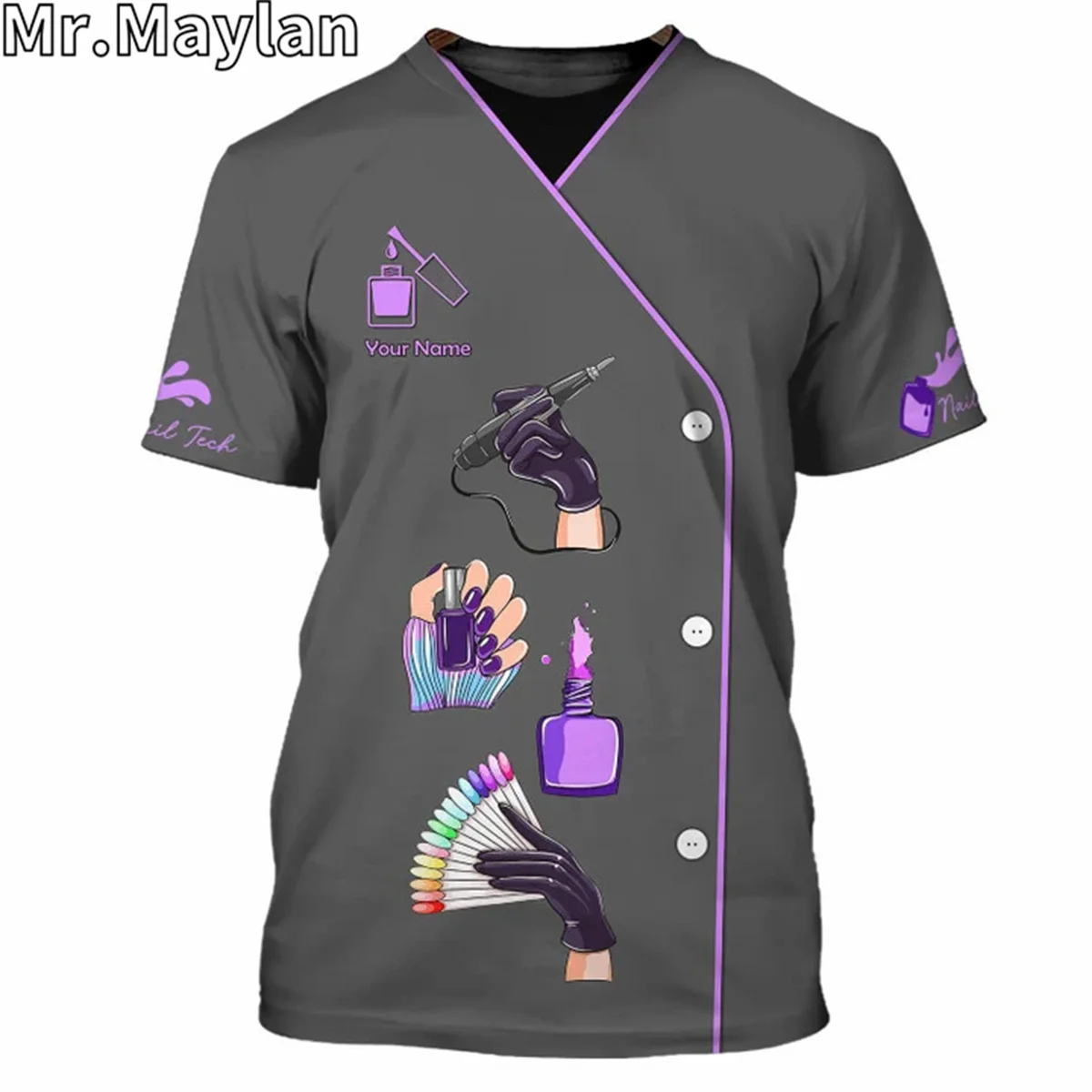 

PERSONALIZED NAIL SALON MANICURIST 3D T-shirts for Men/Women Casual Streetwear Tshirt Oversized 5XL 6XL Girl's Gift Clothes P-0