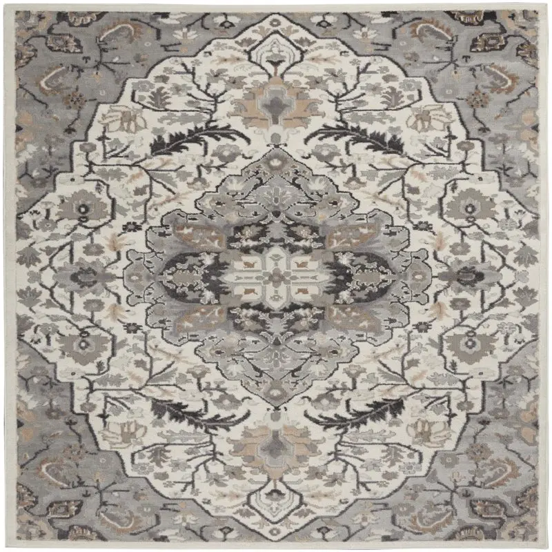 

Bright and Plush Persian Ivory Grey 5 ` 3" x 7 `3" Area Rug, (5'x7') for Decoration and Comfort in Any Room.