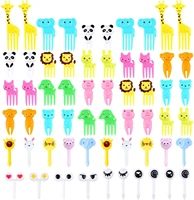 35 models animal fruit fork mini cartoon children snack cake dessert food fruit pick toothpick lunches decor random color