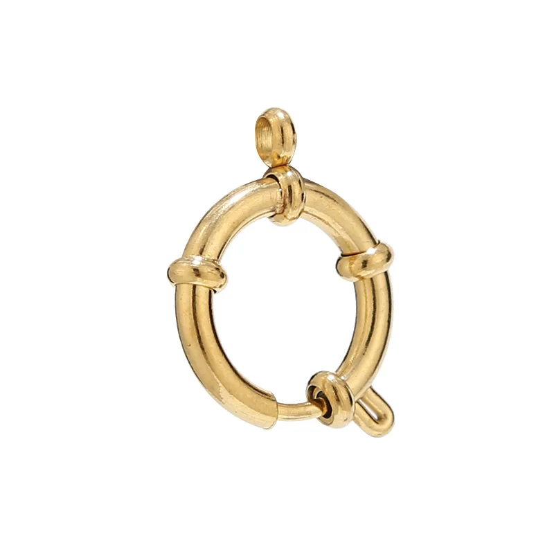 

5pcs Stainless Steel Gold Plated Round Spring Ring Clasps Connectors For DIY Jewelry Bracelet Necklace Making Findings 14mm/16mm