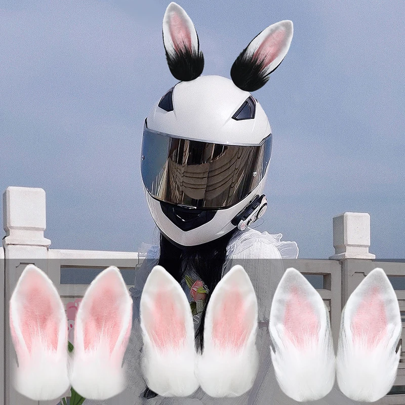 

1 Pair Rabbit Ears Helmet Decorations Long Rabbit Ears Helmet Ears Helmet Accessories for Motorcycle Bicycle Helmet
