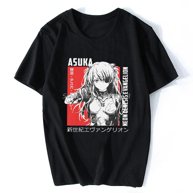 Asuka Langley Rei Eva Футболка Мужская модная футболка с коротким рукавом оверсайз