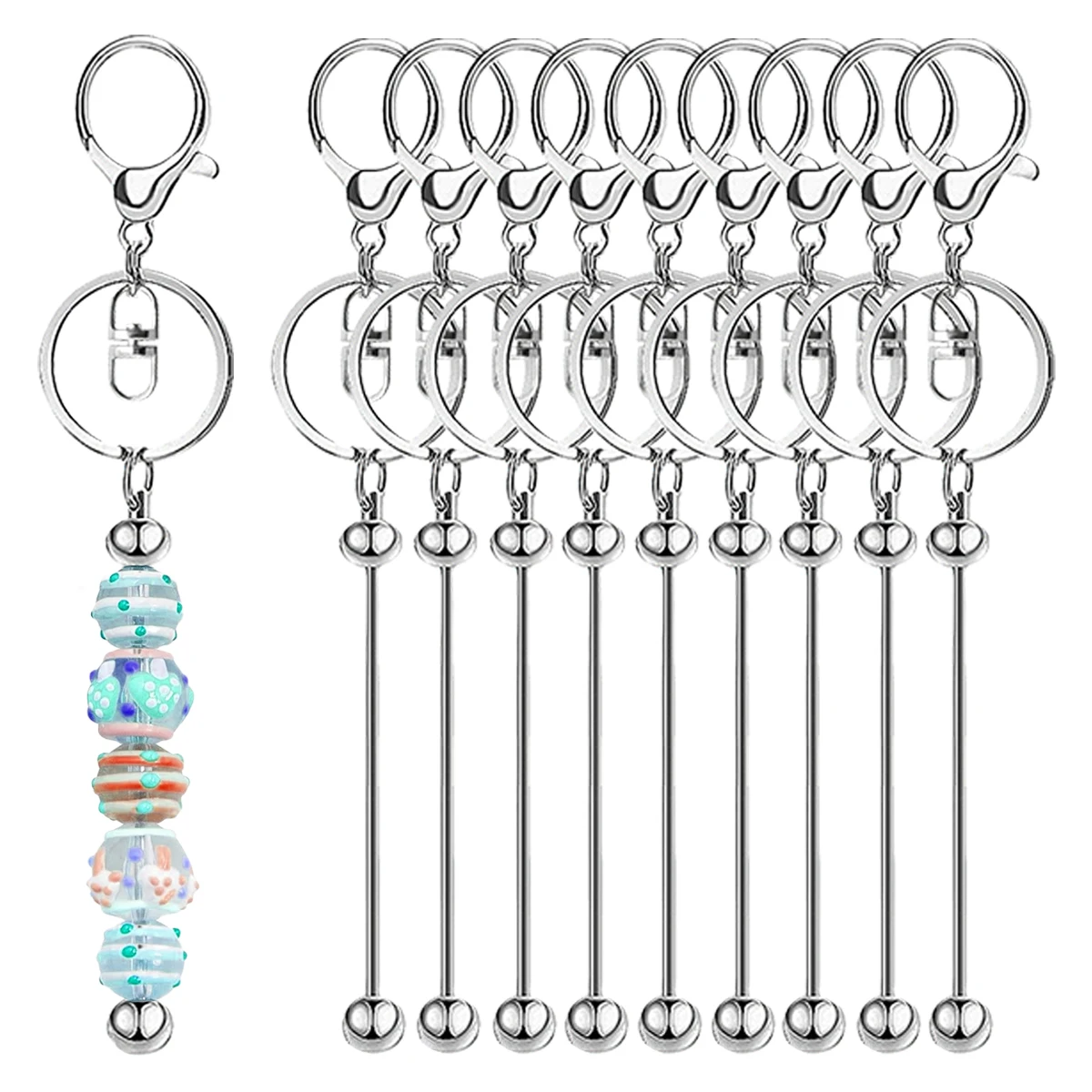 

Металлические Брелки Из Бисера 9/18/30 Шт., Бисцеральные Металлические Браслеты, Унисекс