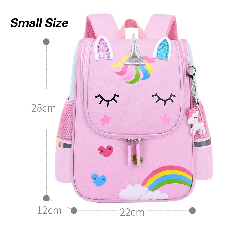 Pink Unicorn Girl School Bags Child Nylon Waterproof Printing Backpack Kid Kindergarten Student Cute Boys Children's Schoolbag