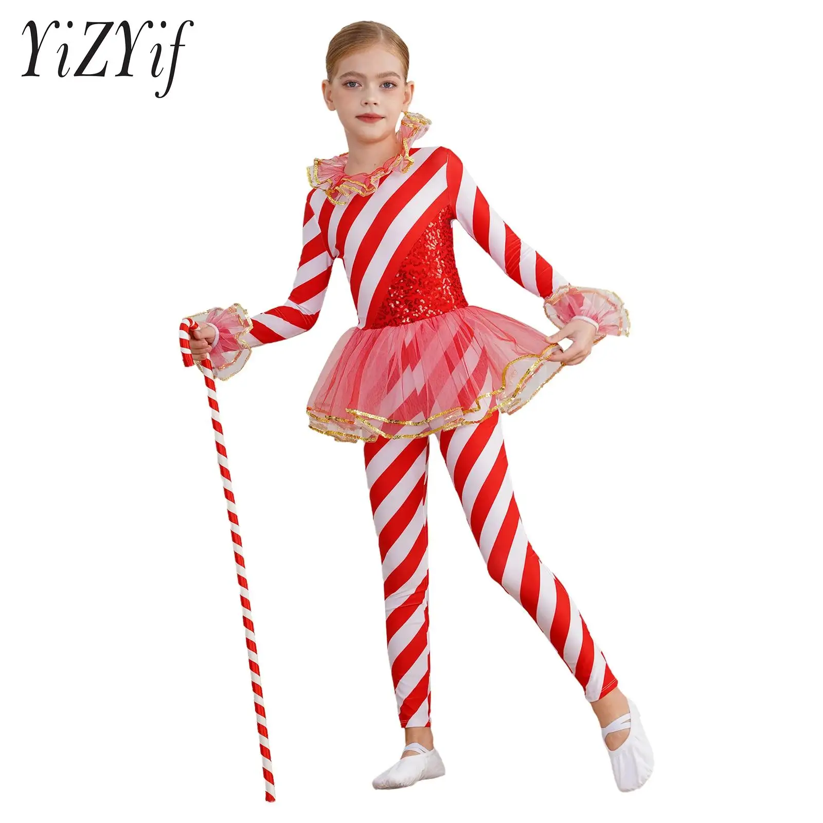 Детский костюм для рождественской вечеринки девочек блестки и сетка в стиле