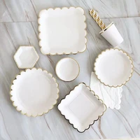 environmentally friendly disposable tray childrens birthday cake plate party cutlery plate paper cup paper towel set
