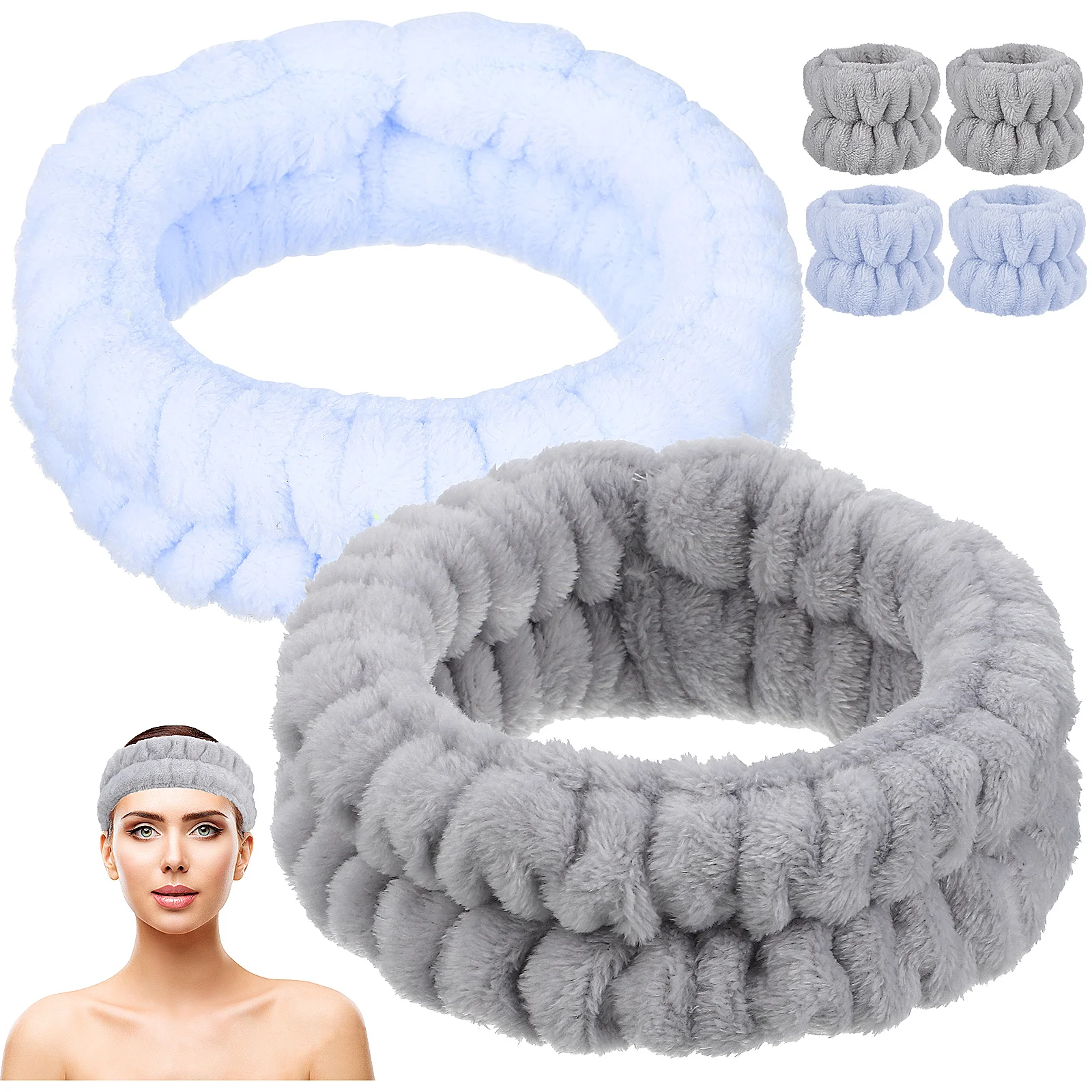 

6 Pcs Wash Belt Makeup Washcloths Spa Headband Skincare Headbands Women Face Wristband Miss
