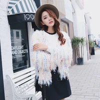 woman shiny sequins sweater colorful metallic tassel sweater cardigan women 2020 sexy party club knitted loose coat outwear 2021