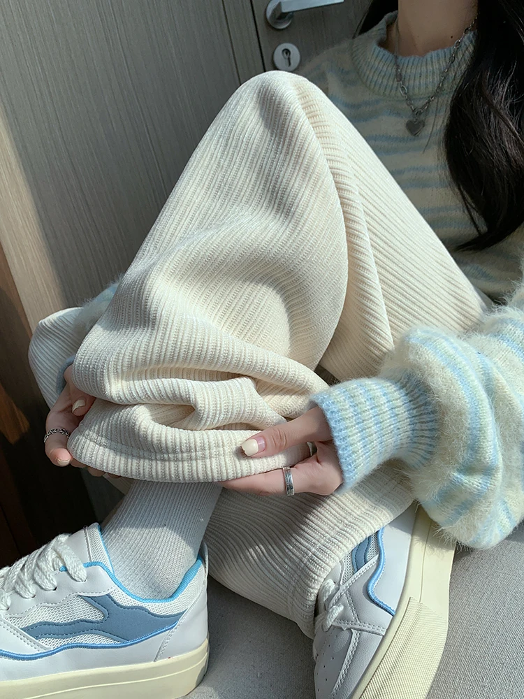 Женские теплые спортивные штаны на подкладке из шерпы флисовые брюки зимние