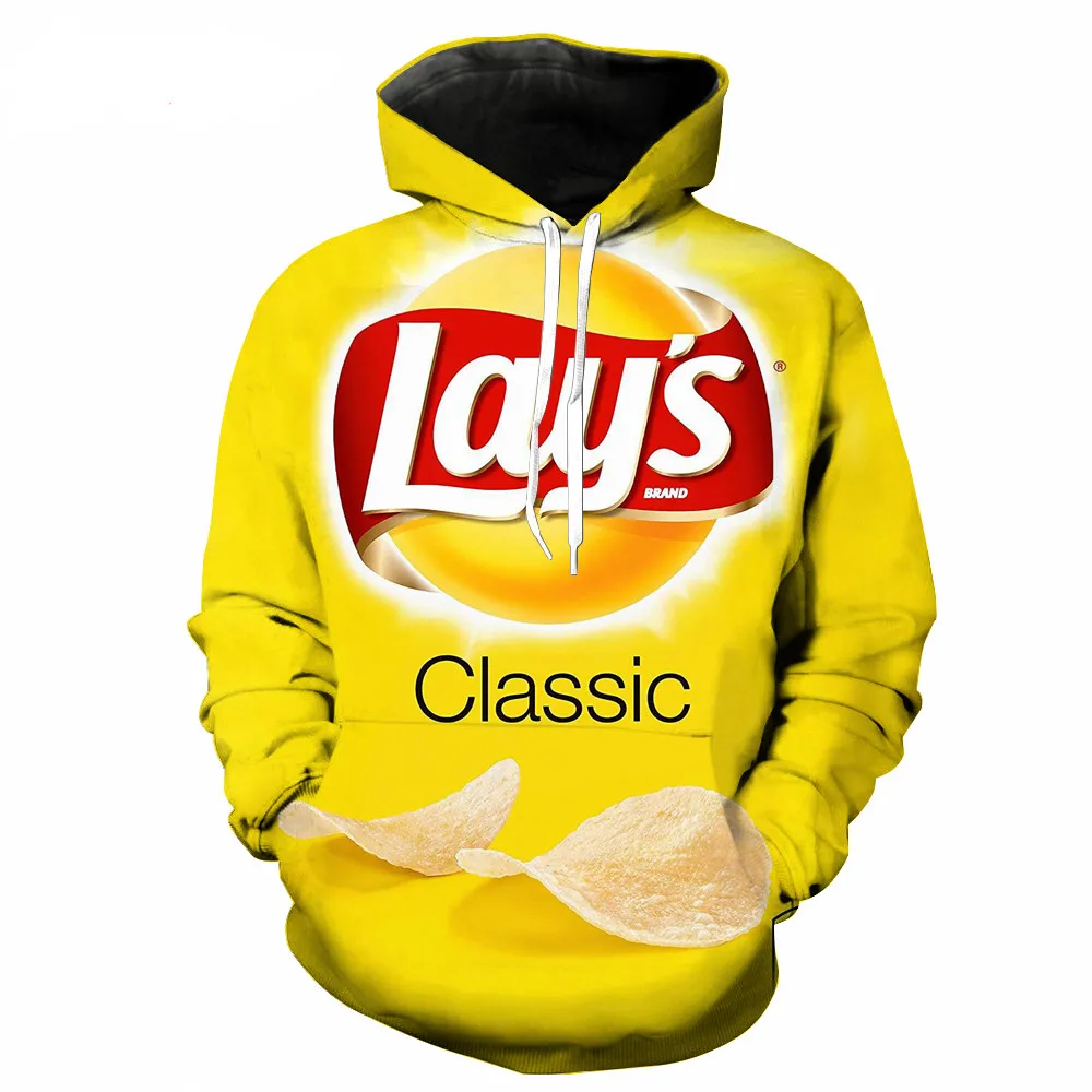 

New Potato Chips Pattern Men Women Hoodies Fashion Sweatshirts 3D Unisex Pullover Hoodie Harajuku Tracksuits Top