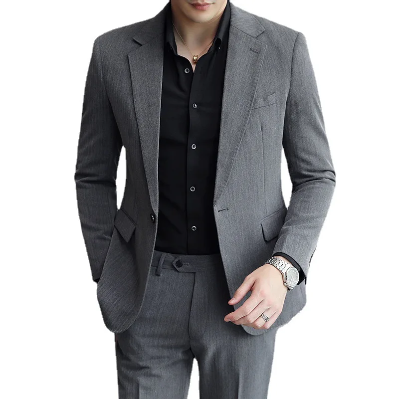 Leisure Suit Suit Men's Korean Version Slim Trend Business Formal Small Suit British Style Groom's Wedding Dress Mens Clothes