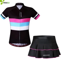 wosawe summer women cycling clothing set breathable mtb bike jerseys padded skirt shorts suit bicycle uniform downhill kit