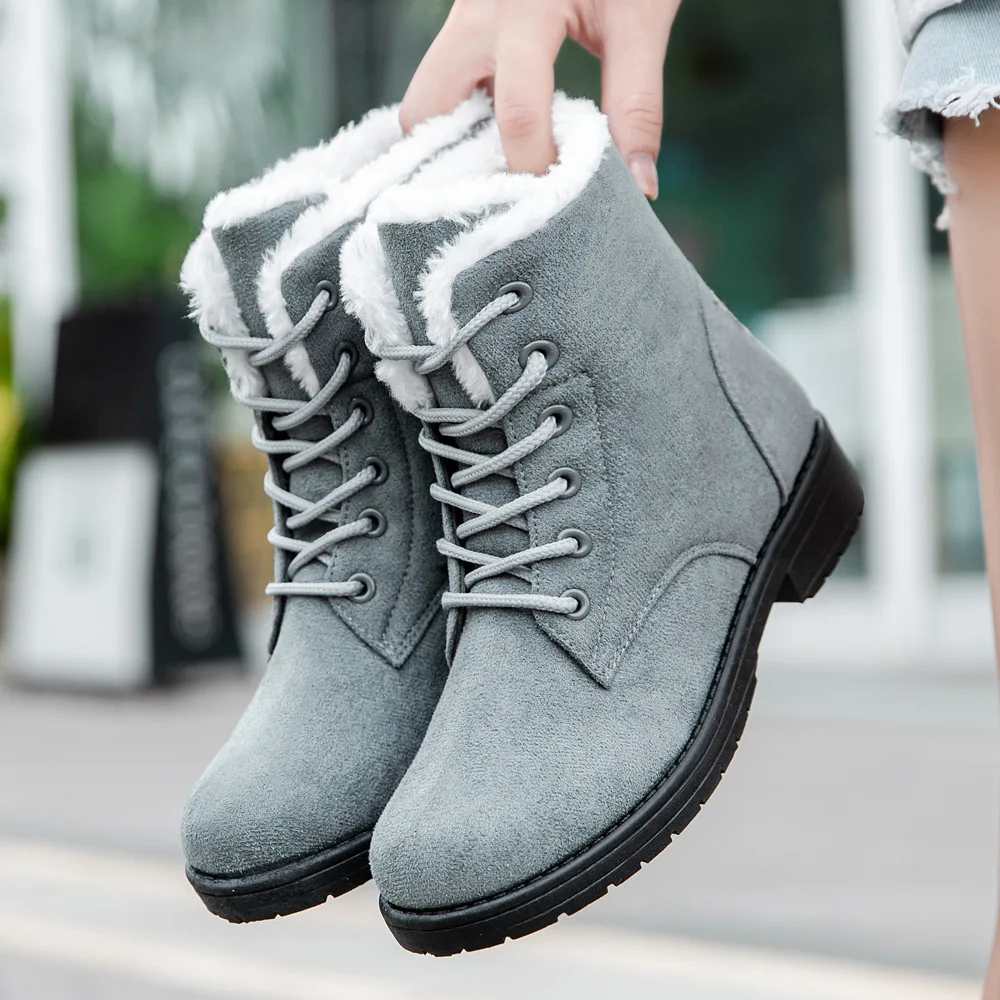 

Chunky Platform Ankle Boots for Women Fashion Suede Snow Boots Winter Fur Warm Shoes Casual Lightweight Botas Mujer Boots Big 43