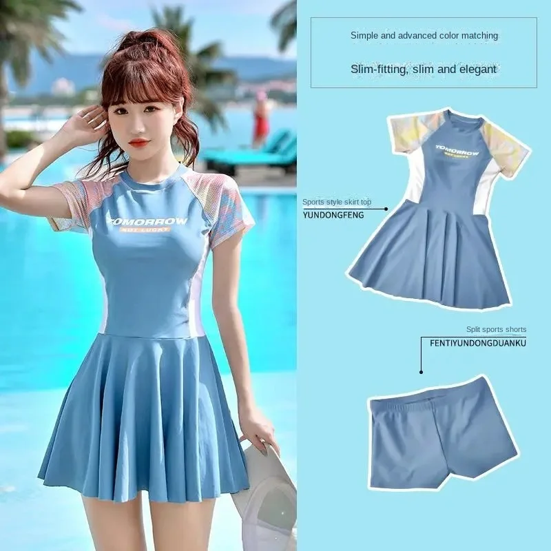 

Sports Swimsuit for Women Split Two-piece Conservative Cover Belly Slim Swimsuit Student Hot Summer Swimming Trunks Sexy Shorts