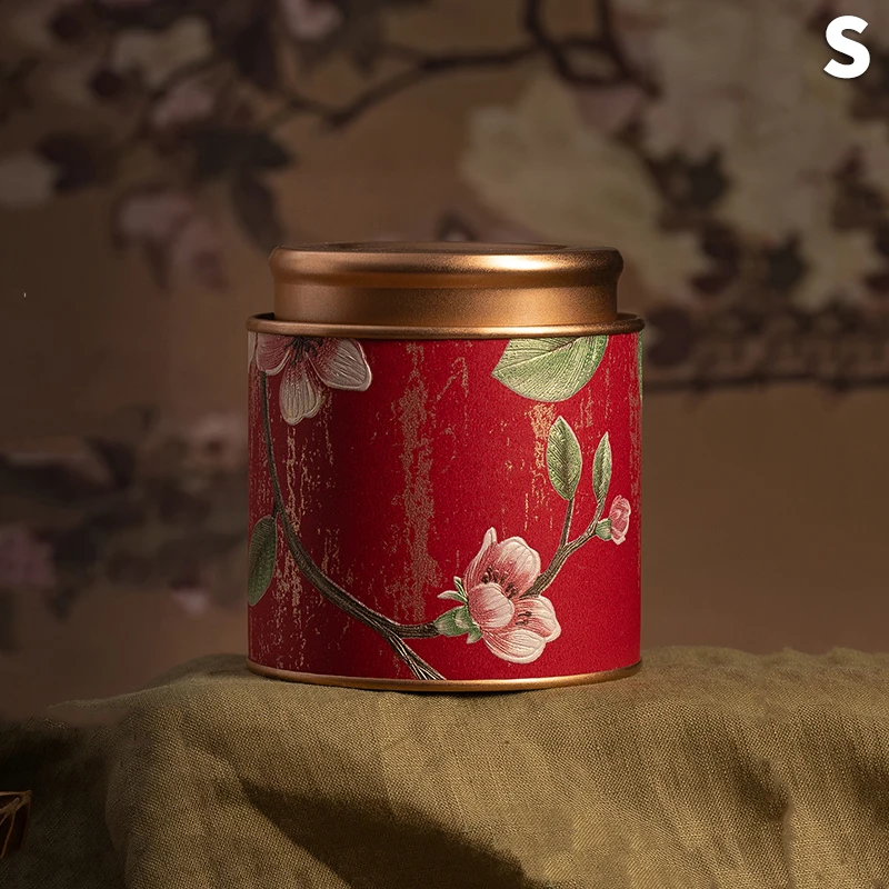 

Круглая банка для чая с цветочным принтом