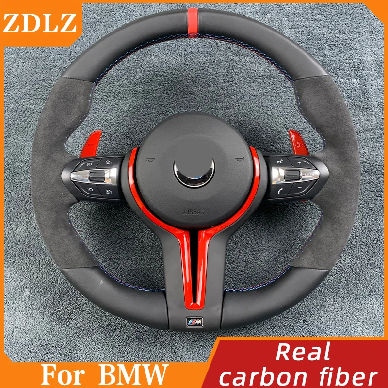 

Для BMW F10 F11 F15 F16 F30 F31 F32 F33 F34 F36 X3X4X5 серия из углеродного волокна Ieather замшевый интерьер рулевого колеса