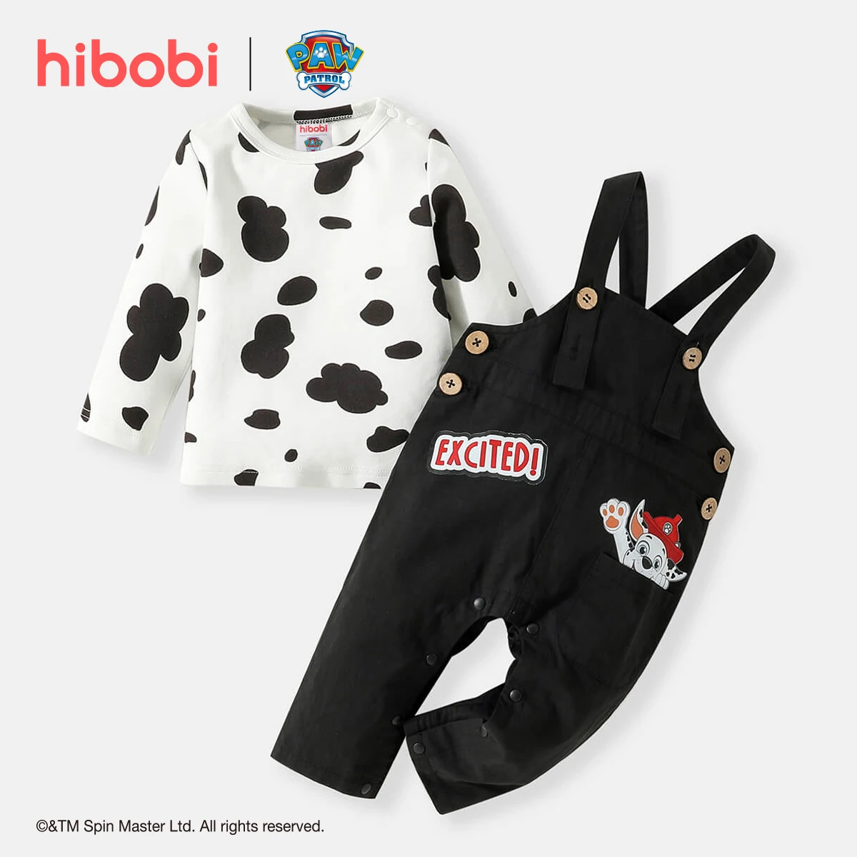 

hibobi x PAW Patrol Clothes Set Printed Long-sleeve T-shirt & Overalls Pants Cute Cartoon Boys Suit Newborn Baby Boy Outfit