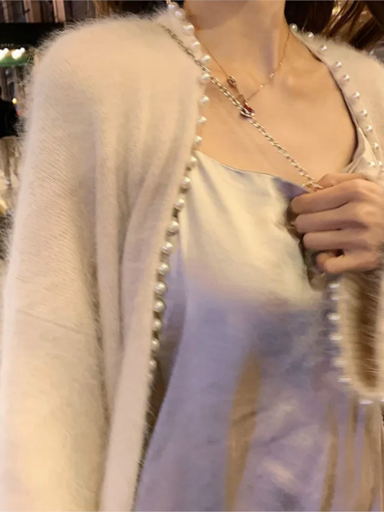 Плюшевые вязаные женские свитеры Hstar средней длины на весну и осень