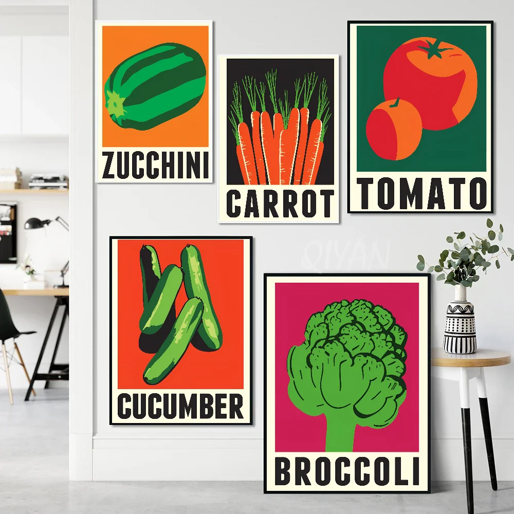 Nordic Minimalist Fruit Pop Art Poster Stickers Wall Murals Decor Game Room Gifts HD Painting