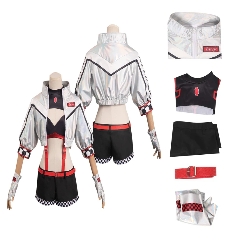 

Lucy Cosplay Costume Anime Edgerunner Jacket Shorts Racing Suit Set Fantasia Girls Halloween Carnival Party Women Disguise Suit