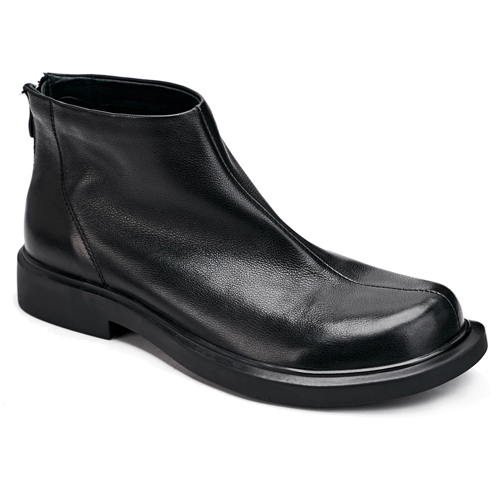 

Genuine Leather Cowhide Chelsea Boots Men Velvet Men Casual Shoes Designer Shoes Mens Combat Boots High Quality Autumn Winter