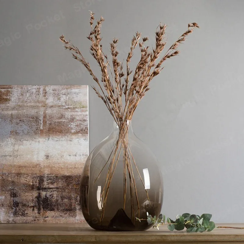 Новая ручная выдувная большая стеклянная ваза для живота оттенок стекла