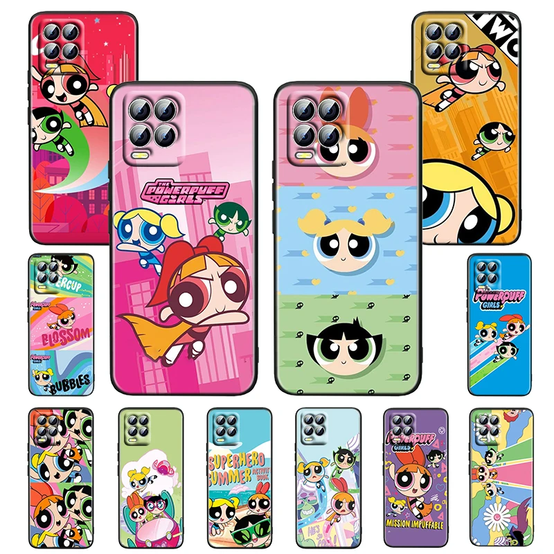 

The Powerpuff Girls Anime For OPPO Realme GT Neo Master Edition 9i 8 7 Pro C21 Narzo 30 5G Soft Silicone Black Phone Case Fundas