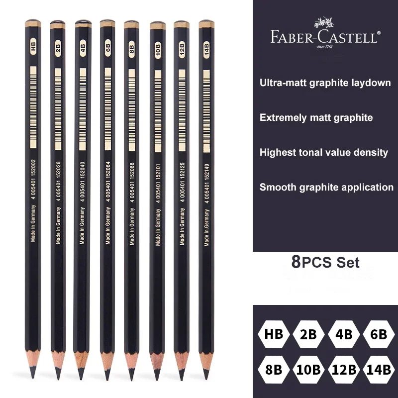 

Набор матовых графитовых карандашей Faber-Castell 8 шт.